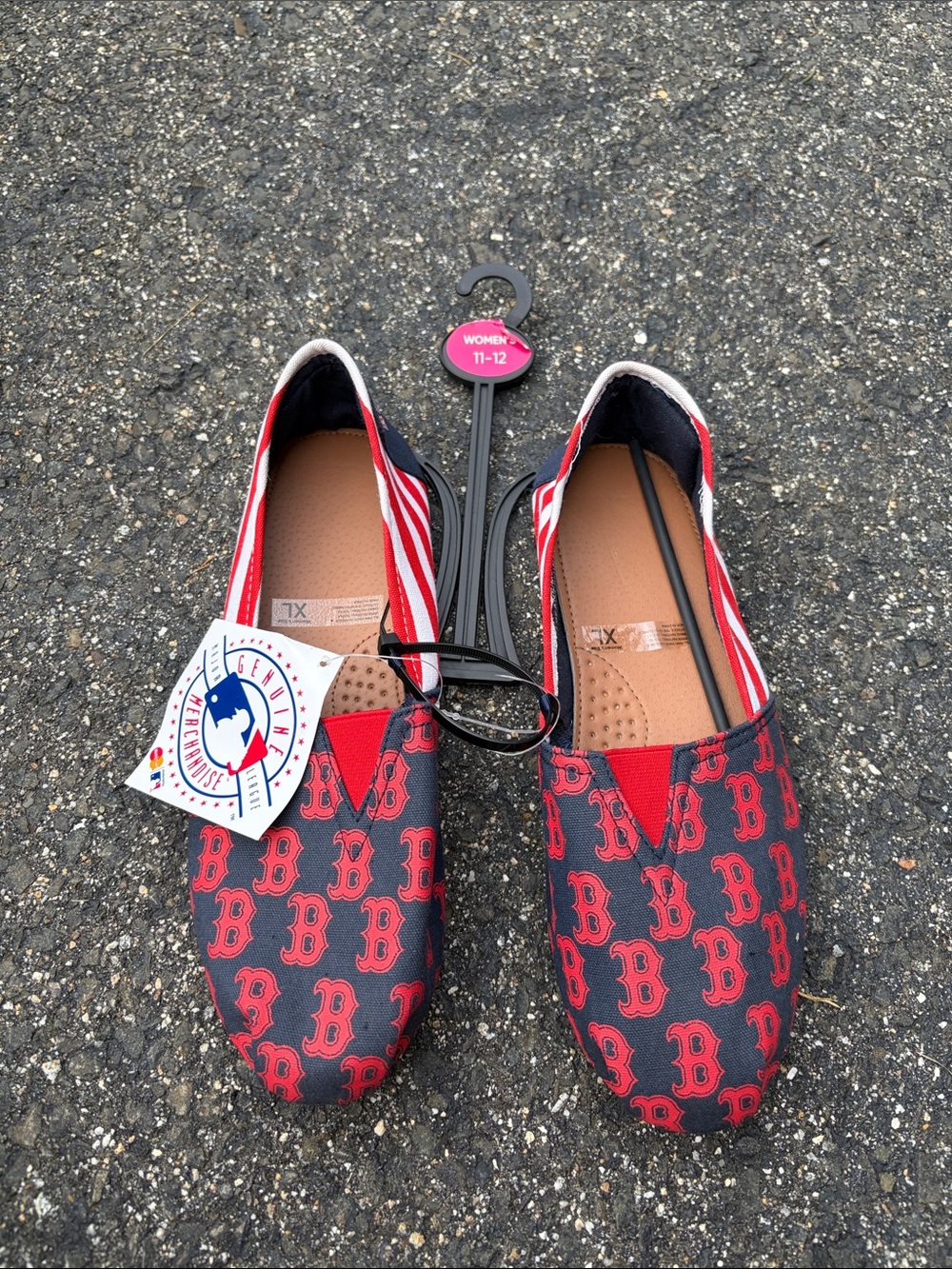 Boston Red Sox Womens Slip-On Shoes - Navy and Red